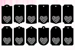 Paper Cut Heart Gift Tags. Hang Tags SVG. Sale Tags Template Product Image 2