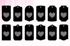 Papercut Gift Tags with hearts. Hang Tags Template. Tags SVG Product Image 2