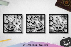 Happy Halloween Pumpkins Papercut Product Image 1