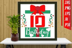 10th Birthday Layered Papercut Svg Eps Ai Png Pdf Product Image 1