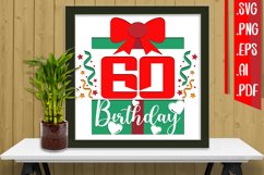 60th Birthday Layered Papercut Svg Eps Ai Png Pdf Product Image 1