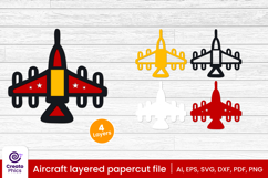 papercut-laser cut-craft design-3d layered-aircraft svg-aeroplan-svg-layered aircraft