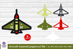 papercut-laser cut-craft design-3d layered-aircraft svg-aeroplan-svg-layered aircraft
