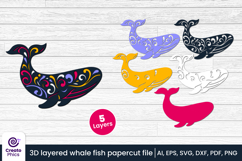 papercut-laser cutting-paper cut-3d layered-fish-whale-whale papercut file-ocean-sea