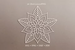 Poinsettia SVG DXF PNG cut files, Mandala Christmas Flower Product Image 3