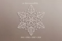 Poinsettia SVG DXF PNG cut files, Mandala Christmas Flower Product Image 4