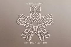 Poinsettia SVG DXF PNG cut files, Mandala Christmas Flower Product Image 6