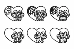 Papercut Set of Heart Paws, Animal Paw Set, Decorative Paws Product Image 2