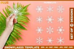 Papercut Snowflakes SVG, Christmas Snowflakes Paper Design Product Image 1