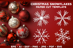 Christmas Snowflakes Paper Cut Template SVG for Cricut Product Image 1