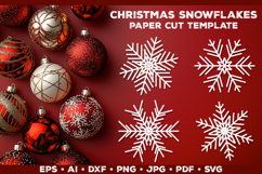 Christmas Snowflakes Paper Cut Template SVG for Cricut Product Image 1
