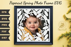 Papercut Spring Photo Frame SVG Product Image 1