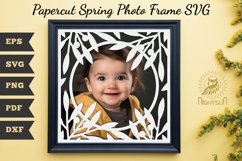 Papercut Spring Photo Frame SVG Product Image 1