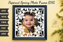 Papercut Spring Photo Frame SVG Product Image 1