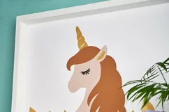 Unicorn & Paper Flowers Framed Paper Art SVG Template Product Image 5