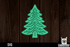 Layered papercut christmas tree svg Product Image 1