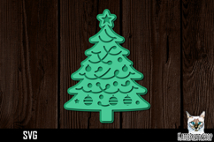 Layered papercut christmas tree svg Product Image 1