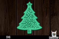 Layered papercut christmas tree svg Product Image 1