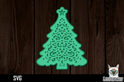 Layered papercut christmas tree svg Product Image 1