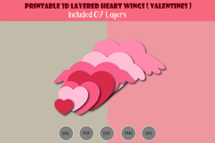 3D Layered Angel wing Heart Product Image 3