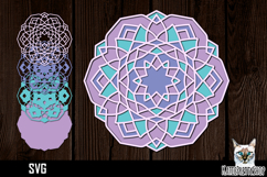 3d layered mandala svg, layered paper cut Product Image 1