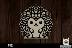 Hedgehog SVG, layered papercut animal svg cut file Product Image 1