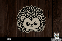 Hedgehog SVG, layered papercut animal svg cut file Product Image 1
