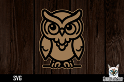 Owl SVG, layered papercut animal svg cut file Product Image 1