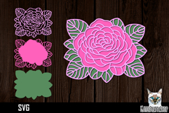 3d layered papercut rose svg, multilayered flower svg Product Image 1