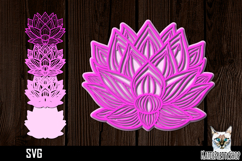 3d layered papercut lotus svg, multilayered lily flower svg Product Image 1