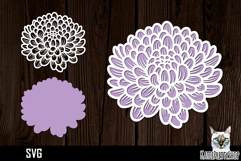 3d layered papercut Chrysanthemum svg, multilayered flower Product Image 1