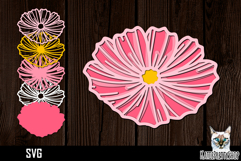 3d layered papercut cosmos svg, multilayered flower Product Image 1