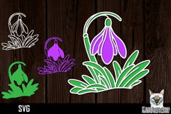 3d layered papercut crocus svg, multilayered flower svg Product Image 1