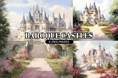 Baroque Castle Backgrounds, 6 Fairy Tale Digital Papers Product Image 1