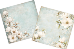 Dusty Blue Magnolia Digital Paper Pack Product Image 2
