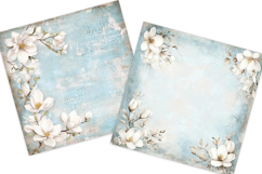 Dusty Blue Magnolia Digital Paper Pack Product Image 4