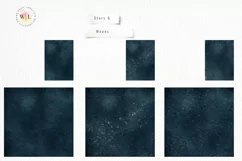 Stars and Moons Watercolor Clipart Png Product Image 5