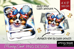 Papillon Dog Money Card PNG 4th of July Money Card Holder Product Image 1