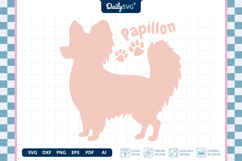 Dog Breed Silhouette Papillon SVG Product Image 1