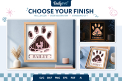 Dog Shadow Box Paw Papillon 3D SVG Product Image 1