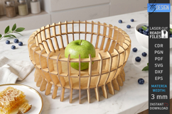 Parametric Wooden Bowls Laser Cut | Geometric Fruit Bowl SVG Product Image 1