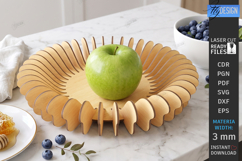 Parametric Wooden Bowls Laser Cut | Geometric Fruit Bowl SVG Product Image 1