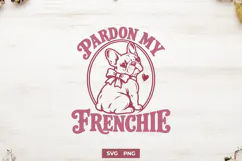 Pardon My Frenchie SVG | Vintage French Bulldog Bow Design Product Image 1