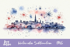 Paris Fireworks Clipart Eiffel Tower Celebration PNG Product Image 5