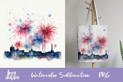 Paris Fireworks Clipart Eiffel Tower Celebration PNG Product Image 1