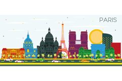 Paris France City Skyline with Color Buildings Product Image 1