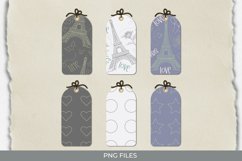 Paris with Vintage Color Seamless Pattern Shaped Tag Product Image 1