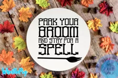 Halloween SVG Halloween Sign Svg Park Your Broomstick Svg Product Image 1