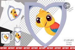 Clipart Heart Parrot Product Image 1