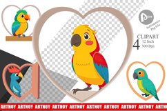 Clipart Heart Parrot Product Image 1
